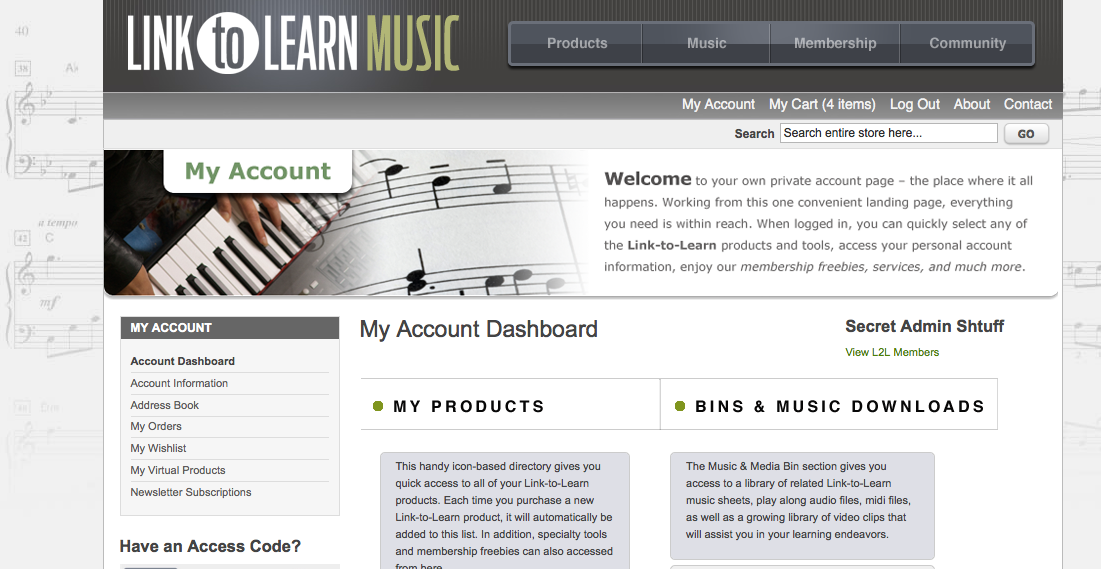 l2l account page